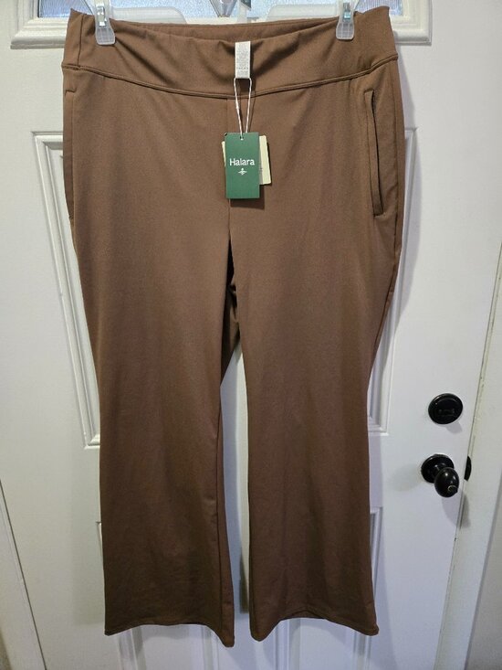HALARA Pants - NWT Halara XL Tall Brown High Rise Wide Leg Travel Pants Zip Pockets